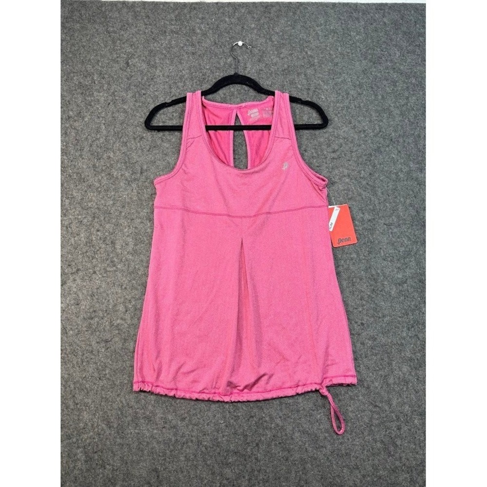 Penn Womens Medium Pink Athletic Tank Top Racerback Stretch NWT Herringbone